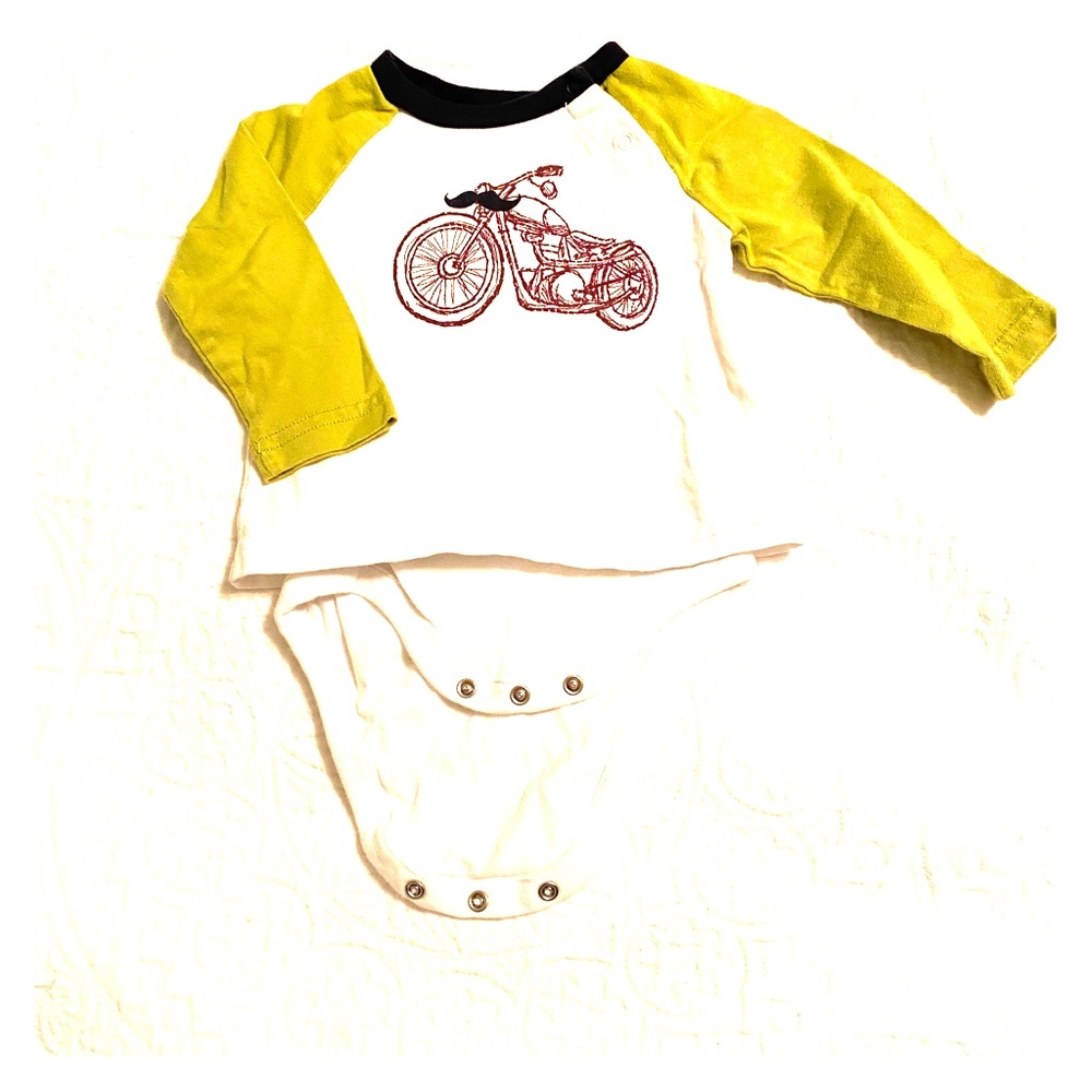 Baby Gap Mustache Motorcycle T- shirt onesie